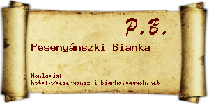 Pesenyánszki Bianka névjegykártya